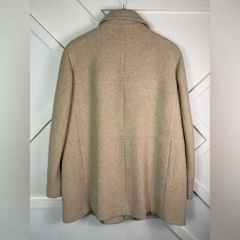 Bromley Collection Wool Blend Coat Women’s Size 18 Beige Button Front Jacket